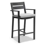Santorini Outdoor Aluminium Bar Stool Charcoal - Textured Grey