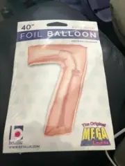 40" Number 7 - Rose Gold Megaloon Foil Mylar Balloon Pack of 1 by Betallic New!!