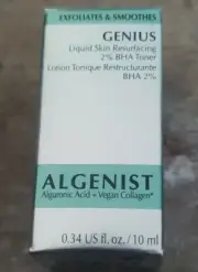 Algenist Genius Liquid Skin Resurfacing 2% BHA Toner 0.34fl.oz./10ml Travel Size