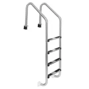 Costway 4 Step Ladder 174 cm Stainless Steel Swimming Pool Ladder w/Non-slip Step & Double Handrails 200 KG Load