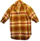 NWT Sundance Catalog Cream Gold Yellow Purple Plaid Doran Jacket Size PL READ
