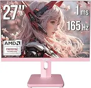VAEG LYRA 27FHD165-27 Inch FHD Pink Colour Gaming Monitor, 165Hz Refresh Rate, 1ms Response, Portable Monitor, 27 inch Monitor Full HD (1920 x 1080), HDMI/DisplayPort