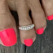 Sterling Silver Beads Toe Ring, Silver Rings, Wire Ring, Boho Ring