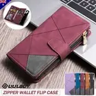 For iPhone 16 15 14 13 12 11 Pro Max SE/8 Case Leather Wallet Flip Zipper Cover