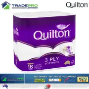 Toilet Paper 18 Rolls Deluxe Quilton 3 Ply White Soft PRO Large Roll Tissue Bulk
