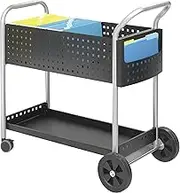 Safco Products Scoot Legal SizeMail Cart 5239BL Black, Swivel Wheels