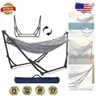 UniGen Heavy Duty Hammock with Steel Stand - Versatile Indoor/Outdoor Relaxation