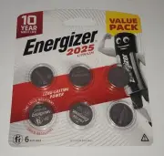 ENERGIZER LITHIUM 2025 6x BATTERY PACK CR2025