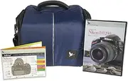 [Blue Crane Digital] Camera Bag Combo Pack for Nikon D3200 with Instructional DVD, Laminated Reference Card (BC644) (Blue)