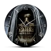 Grim Reaper Skull Skeleton Halloween Home Decor Wall Clock Death Evil Killer