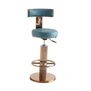 Swivel Bar Stools with Backrest, Modern Adjustable Height Counter Stool Blue