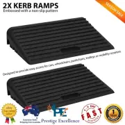 Kerb Ramps 2 Pcs Rubber Access Curb Ramp Set For Car Scooter Wheelchair 50x30cm