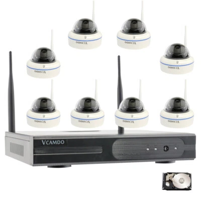 8 Cameras For Home Surveillance Security Camera System Wireless NVR Outdoor CCTV