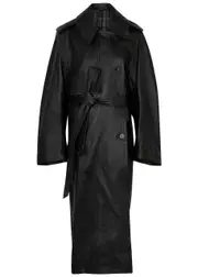 Balenciaga Cocoon Leather Trench Coat - Black - 38 (UK10 / S) 38 (UK10 / S)