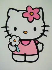 Hello Kitty With Flower Die Cut Paper Scrapbook Embellishment