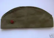 PILOTKA Genuine Soviet Army Soldier Uniform Hat USSR Garrison Cap + BADGE