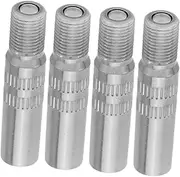 4pcs Car Valve Cars Tire Valve Stem Caps Car Interior Accessories Car Tires Cap Bike Valve Stem Extension Tire Caps Electric Scooter Tire Pump Adapter Silver Chrome Plated Copper