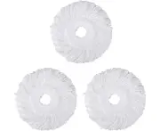 Mop Head Replacement - 3pcs White Mop Head Replacement for Hurricane Spin Mop Replacement Head Microfiber Mop Head Refills