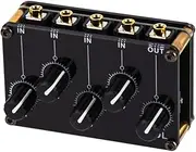 VICASKY Portable 4-channel Line Mixer Stereo 3.5mm Inputs/output Low Noise Easy to Set up