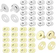 Magnetic Button Clasps Snaps, 40PCS 14mm Metal Sewing Clasps Snaps for Clothes, Bags, Leather, Sewing DIY Craft (Gold, Silver)
