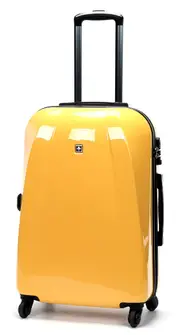 Swiss Luggage Suitcase Lightweight with TSA locker 4 wheels 360 degree rolling HardCase SN6104B Yellow