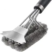 Grill Brush and Scraper, Best BBQ Cleaner, Stainless Steel Wire Bristles Brush Double Scrapers and Stiff 18 Inch Handle, Best Barbecue Cleaning Brush for All Grill Types, Ideal Barbecue Accessorie
