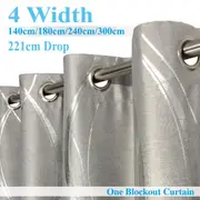 Single Panel Eyelet BLOCKOUT Curtain with pattern 133 cm (W) x 221 cm (D)