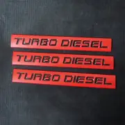 3x Red Matte TURBO DIESEL Metal Sticker Badge Emblem Decal Sports 3D Auto Engine (for: Renault)