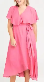 TS TAKING SHAPE plus sz XL / 24 Livia Chiffon Wrap Maxi Dress floaty NWT rrp$180