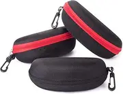 [RayLove] 3 Pack Sunglasses Case, Portable Travel Zipper Eyeglasses Case Hook