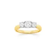 Alora 14ct Gold 1 Carat Tw Lab Grown Diamond Trilogy Ring