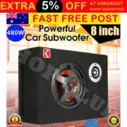 8" Car Subwoofer Under-Seat Sub Woofer 480 Watt Speaker Stereo Slim Amplifier 4Ω
