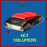 KLARUS HC3 4500K 運動感應頭燈最大 100 流明帽帽遮陽燈 USB 可充電頭燈,用於跑步露營釣魚