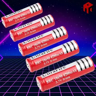 🔴1 型紅色 Ultrafire 3.7V Ultrafire 電池 4200mAh 容量 - 用於便攜式風扇和手電筒。