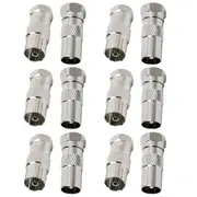 12pc F-Type Male to Coax Female Socket/F Male to PAL M TV Antenna Cable Adapter
