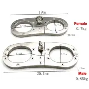 Screw Lock Stainless Steel Hand Wrist Cuffs Slave Restraints Set Slave