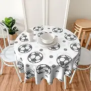 Soccer Table Cloth Round Cover 60 Inch Washable Tablecloth Circle Table Cloth Waterproof Polyester Table Covers for Picnic, Dinner, Party