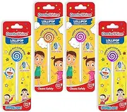 DentoShine Lollipop Tongue Cleaner for Kids (Pink, Blue, Orange & Purple, Pack of 4)