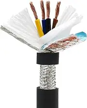328ft Highly Flexible Shielded Drag Chain Cable Oxygen-Free Copper Core Cable 2/3/4/5/6 Cores Twisted Pair Shielded Soft Wire Cable Bend-Resistant Wire(5C,0.5mm²)