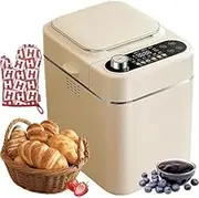 Automatic Bread Machine, Breadmaker Dough Maker with Nut Automatic Dispenser, 26 Preset Function, 13H Timer and 1H Keep Warm, Small Bread Maker for Kitchen, Home, Restaurant