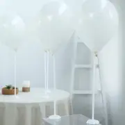 5 WHITE 17" tall Balloon Sticks Column Flower Stand Holders Wedding Decorations