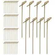 100 Pcs Party Food Sticks Bamboo Fruit Skewers Decoration Picks