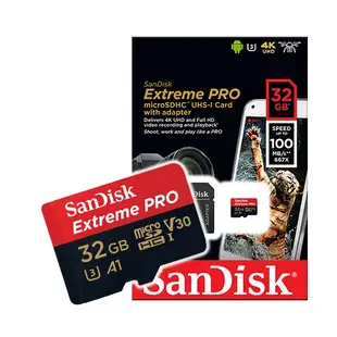 SanDisk 晟碟 32GB Extreme PRO microSDXC UHS-I U3 V30 記憶卡 小卡