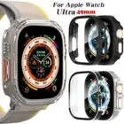 For Apple Watch Series Ultra 2 49mm Tempered Glass Screen Protector Case Cover