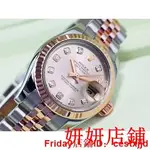 XN二手/ROLEX 勞力士 179171 玫瑰金 半金 鑽石面盤 玫瑰金 18K金 原鑲鑽錶 自動上鍊 26MM特