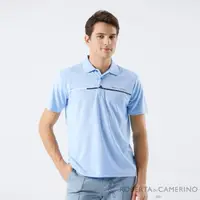 在飛比找momo購物網優惠-【ROBERTA 諾貝達】男裝 運動風短袖POLO衫-淺藍(