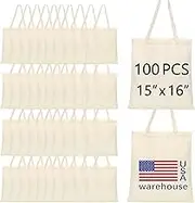 OKBA 100 PCS Sublimation Tote Bags,Canvas Tote Bags,Blank polyester tote bags,reusable shopping bags for Decorating DIY Crafting, 100 Pcs Canvas Bags 38*40, Large