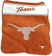 Logo Brands NCAA Texas Longhorns Raschel Throw Blanket – 60 x 80 Soft Fleece Blanket, Officially Licensed Collegiate Design, Cozy Throw for Tailgating, Game Day, & Home Décor