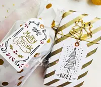 在飛比找樂天市場購物網優惠-心動小羊^^聖誕節蠟燭茶葉巧克力禮盒餅乾香檳禮物吊牌 烘焙包