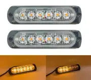 2 x amber/yellow hazard emergency strobe LED lights flashing recovery truck van